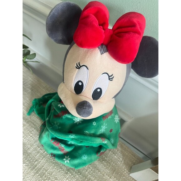 Disney Store My First Christmas Baby Minnie Mouse Plush Blanket Swaddle 12" - Picture 2 of 7